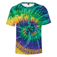 3D Tie Dye flashbacks T เสื้อที่มีสีสัน psychedelic TShirt เสื้อยืดคุณภาพสูงแขนสั้น T เสื้อ Tops ยี่ห้อ Clothes