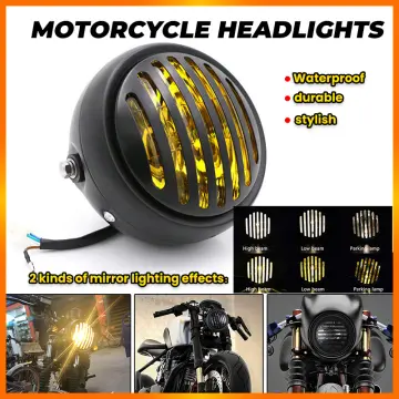  Motorcycle LED Headlight, Dual Color High Brightness High Low  Beam Halo LED Headlight 6.5in Road Star VStar (With Bracket) : Automotive