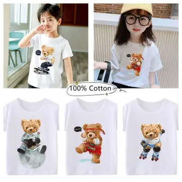 PoLo Shirt Summer Casual Short T Shirt Korean Style Harajuku Cute Teddy  Bear Embroidered T Shirt Super Short Women's T Shirt Top - AliExpress