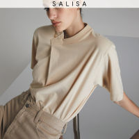 SALISA - T-SHIRT Overlap Neck Oversized