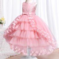 New High quality baby lace princess dress for girl elegant birthday party trailing dress Baby girls christmas clothes. 3-12yrs