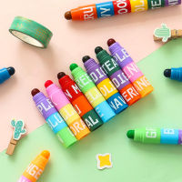 6 color multi color creative stitching highlighter marker pen bullet retro color graffiti painting pen student stationery gifts-Yuerek