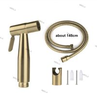 Gold Brushed stainless steel Toilet cleaning Bidet Spray wc Bathroom shower head Douche hand Hose Muslim Sanitary Shattaf W6TH