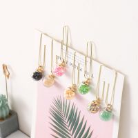 TUTU 5pcs/box Glass Ball Paper clip Notes Clips DIY Bookmark Metal Binder Clips Notes Letter Paper Clips H0301