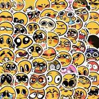 50Pcs Cute Smiling Faces Cartoon Funny Sticker Kawaii Creative Waterproof Decal for Laptop Luggage DIY Child Phone Stationery