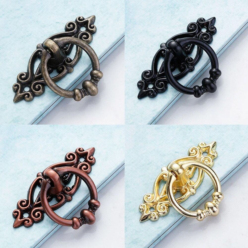 Perkakasan aloi antik mengendalikan laci Vintage tarik cincin kabinet mengendalikan Closure Sling Ring dengan skru 2Pcs