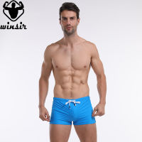 พลัสขนาดบิกินี่ชุดว่ายน้ำสั้นกางเกงว่ายน้ำสำหรับผู้ชาย Slim Beach Wear Brief Quick Dry Square Leg