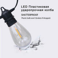 S14กลางแจ้งไฟ LED เชือกกันน้ำ Dimmable หลอดไฟ LED สำหรับสวนวินเทจลานงานแต่งงาน