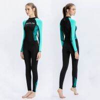 Full Body Women Wetsuit One-Piece Scuba Snorkeling Swimming Diving Suit for Women Quick-Drying Sunscreen Long Sleeve Jumpsuit