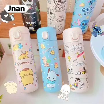 420ml Sanrioed Thermos Cup Kawaii Anime Kuromi Cinnamoroll Thermal Bottle  304 Stainless Students Portable Water Bottle Kids Gift