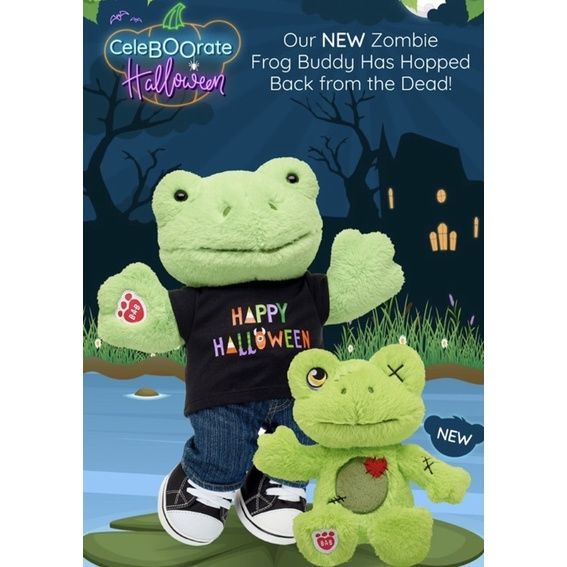 new-ตุ๊กตาบิ้วอะแบร์-กบซอมบี้-zombie-mini-frog-build-a-bear-workshop-สินค้าของแท้นำเข้าจากอเมริกา