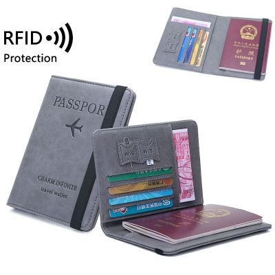 （Layor wallet） ผู้หญิงผู้ชาย Ultrathin Vintage Business Passport ครอบคลุมผู้ถือ Multi-Function ID Bank Card PU Leather Wallet Case Travel Accessorie