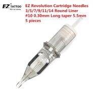 EZ Revolution Cartridge Tattoo Needles Round Liner 10 0.30mm 12 0.35mm Long Taper for Cartridge Machine and Grips 5pcs/lot