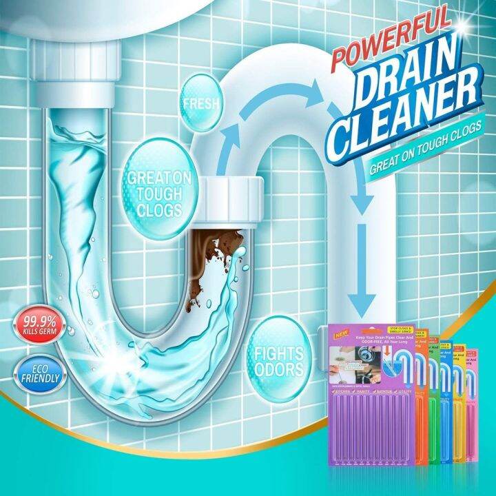 PROS Drain Pipe Cleaner Sani Sticks Cleaning Rod Odors Sterilization