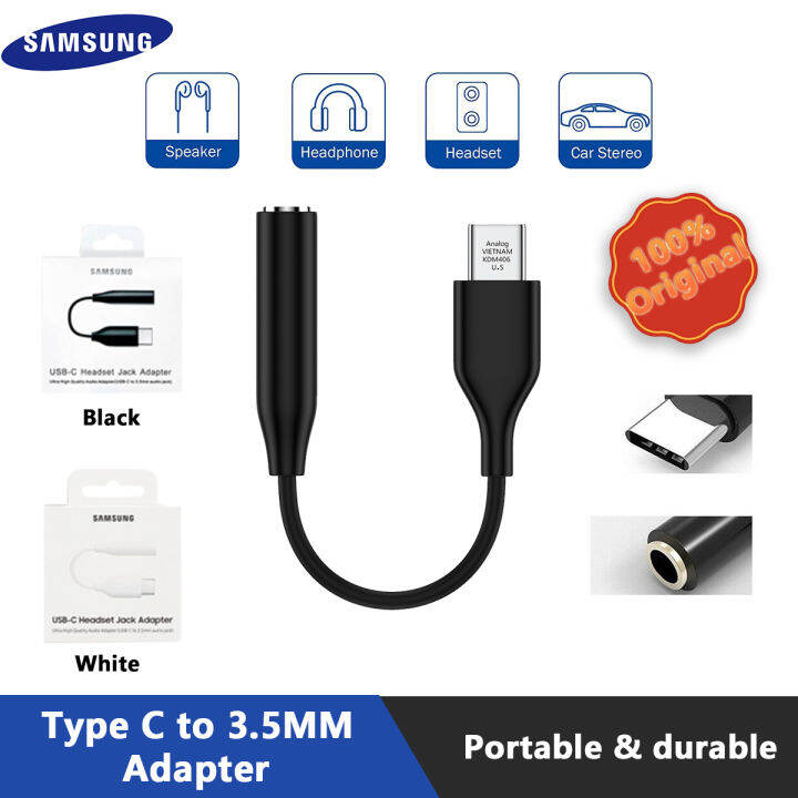 1688TVC Original Samsung Headset Jack Adapter USB Type C to 3.5mm Audio Jack Cable AUX Adapter