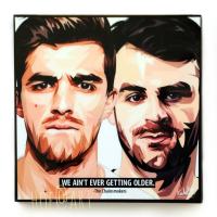 The Chainsmokers เดอะ เชนสโมกเกอร์ส DJ producer ดีเจ EDM เพลง Music ดนตรี รูปภาพ​ติด​ผนัง​ pop art พร้อมกรอบและที่แขวน ของขวัญ​ แต่งบ้าน