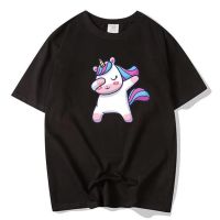 *คลังสินค้าพร้อม* CUBBY UNICORN UNISEX เสื้อยืดแขนสั้นพิมพ์ลายการ์ตูนแฟชั่น/โอเวอร์ไซส์/คู่/เสื้อยืดพลัสไซส์  5DEE