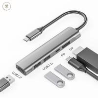 HESTING พอร์ตหลายพอร์ตแบบพกพา Type-C ไปยัง PD DisplayPort PD ชาร์จ USB-C อุปกรณ์คอมพิวเตอร์5ใน1 USB ฮับ5ใน1แท่นวางมือถือ USB ฮับ C อะแดปเตอร์