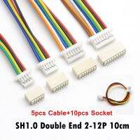 5ชุด Jst Sh สายไฟ1.0มม. ตัวเชื่อมต่อสายเคเบิลหัวคู่ Smd แนวนอน28awg 100มม. 2 P 3P 4P 5P 6P 7P 8P 9P 10P 11P 12พิน