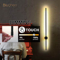 Touch Dimming Led Wall Light Indoor 550 800 1000 1200 mm Long Wall Lamp Modern Black Wall Sconce Sofa Background Wall Lighting