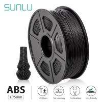 SUNLU ABS เครื่องพิมพ์3D เส้นใย1.75มม. 2.2LBS/1กก. พร้อมหลอดสีดำ ABS Filament