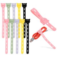 10 Pcs Reusable Wire Ties Cat Head Wire Hanger Cord Organizer Straps Cable Zip Ties for Charging Cables USB Cables Lines Cable Management