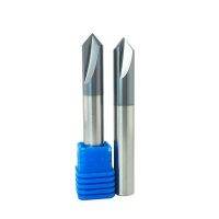 Chamfer เครื่องตัดบด Cnc Dia 6Mm 2 Flutes ทังสเตนคาร์ไบด์แข็ง90องศาบิตโรงสีตรงร่อง