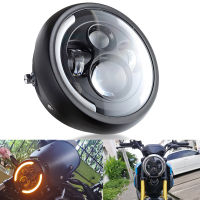 รถจักรยานยนต์แข่ง Cafe ไฟหน้า DRL ไฟต่ำสูง LED H Ead Light แสง7.5นิ้วสำหรับถนนติดตาม Scrambler C HOPPER ลอย