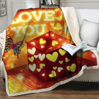 2023 Gorgeous Love Pattern 3D Print Blanket Bedroom Bedding Home Decor Soft Flannel Plush Throw Blankets For Bed Sofa Quilt Nap Cover