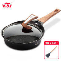 K&amp;I กระทะ 24/26 ซม ไม่ติดกระทะ พร้อมฝาปิด ปลอดสาร PFOA Non Stick Frying Pan เหมาะสำหรับทุกเตา รวมทั้งเตาแม่เหล็กไฟฟ้า