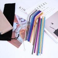 304 Stainless Steel Straw Diameter 6mm Reusable Metal Drinking Straw +1 Brush Bar Accessories For 20Oz Cup 21.5cm Specialty Glassware