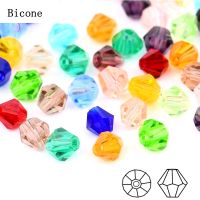 hotx【DT】 4/6/8mm beads Bicone Beads Glass Loose Spacer for Jewelry MakingDIY Necklace Accessories