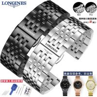 Longines สายนาฬิกา สแตนเลส หัวเข็มขัดผีเสื้อ เดิมที่มีชื่อเสียง ช่างฝีมือ l2 ทหาร ธง งดงาม แฟชั่น Jialan Law Ya 18/20มม.