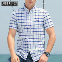 JEEP SPIRIT 1941 ESTD Men S Cotton Casual Slim Shirts Dad S Wear Classic Plaid Shirts Plus Size Button Up Shirts