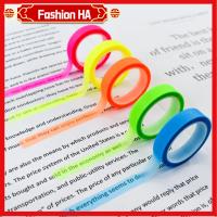 FASHIONHA 5 Rolls โปร่งใสโปร่งใส สติกเกอร์ไฮไลท์ หลอดฟลูออเรสเซนต์ 5ม้วน สติกเกอร์ทำเครื่องหมาย การอ่านระดับ ม้วนสติกเกอร์ ของขวัญเครื่องเขียนของขวัญ