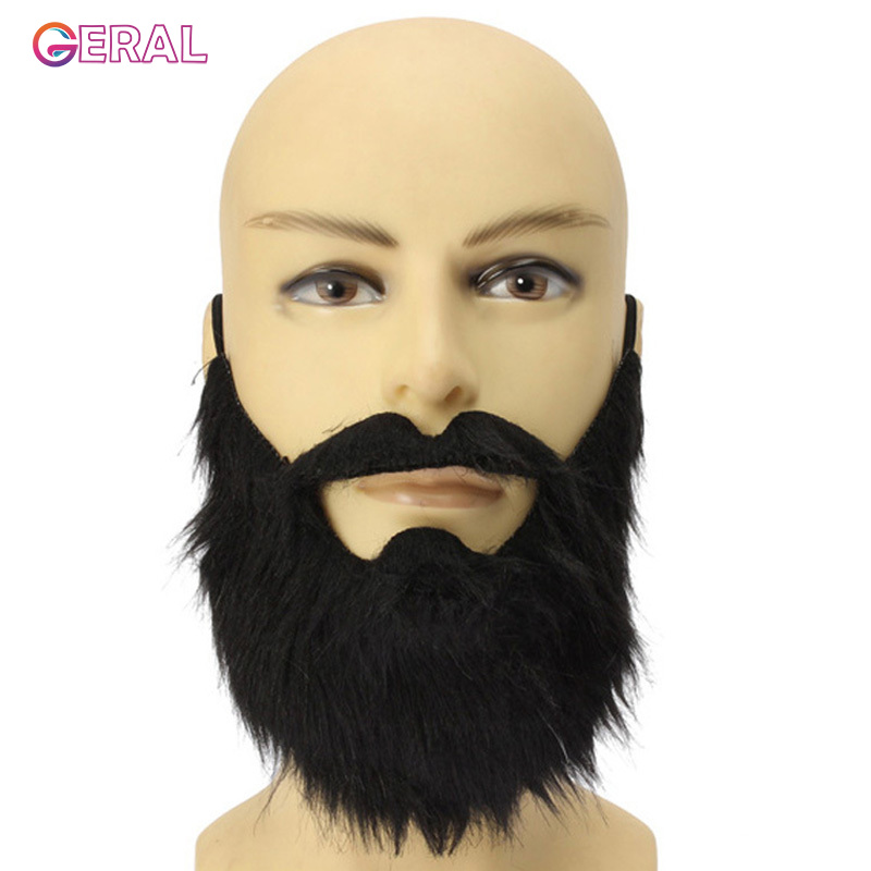 Adult Mens Long Grey Beard Moustache Tash Facial Hair Fancy Dress Wizard 