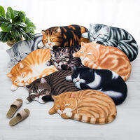 พรมเช็ดเท้ากำมะหยี่ รูปแมว ขนาด 40x74 cm