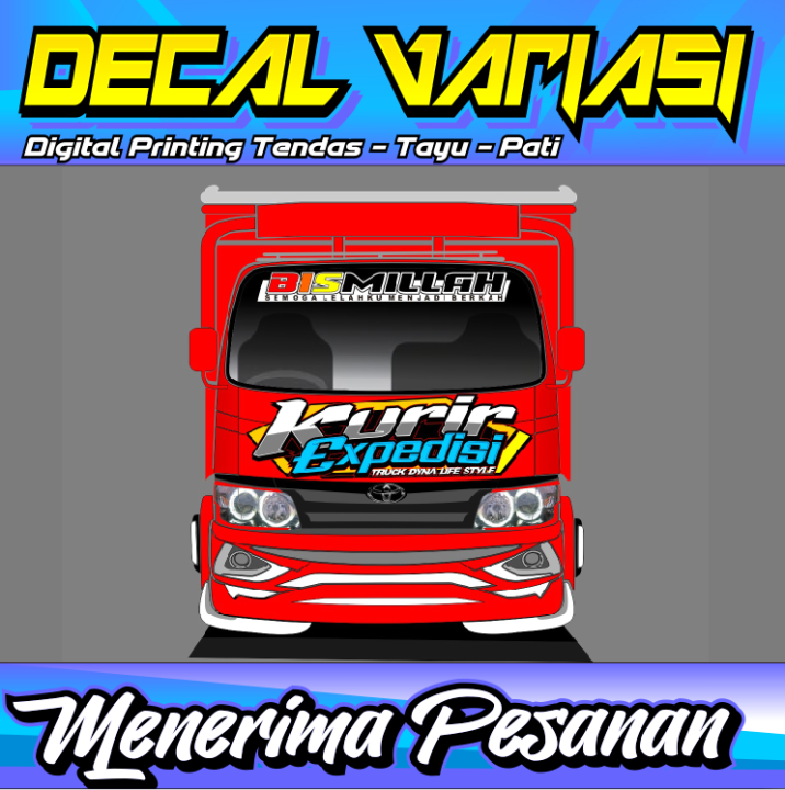 [Terbaru] Stiker Decal Tulisan Depan Truk Canter/Dyna/Ragasa Sticker