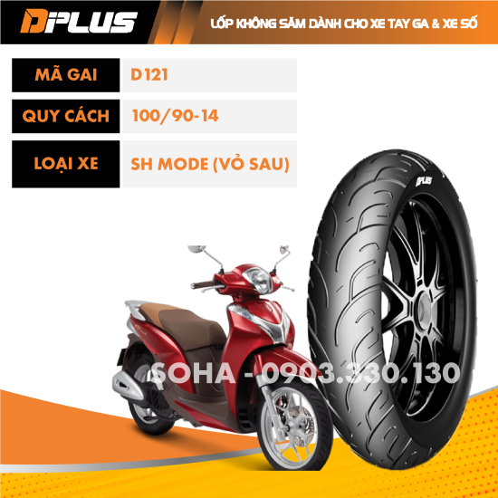 Lốp sau sh mode 125cc 100 90-14 tl dplus - ảnh sản phẩm 1