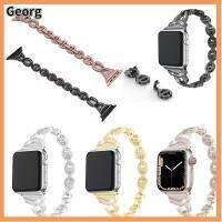 GEORG 38/40/41มม. สายนาฬิกานาฬิกา สำหรับ iWatch Series จิตจิตจิต สายรัดข้อมือนาฬิกา หรูหราสุดหรู สายโลหะเพชรวิบวับ สำหรับ นาฬิกาแอปเปิ้ลวอช สำหรับผู้หญิง