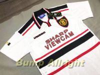 Retro : เสื้อบอลย้อนยุค Vintage ทีม ผีแดง เยือน 1997 Man U Away 1997 Sharp Viewcam สีขาว สุดเท่ห์ !!