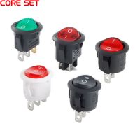 5Pcs KCD1 Rocker Switch Black White Red Green LED 2/3/4 Pin 2/3 Gear ON OFF 10A 6A Full Circle Half Circle Power Switch 20mm