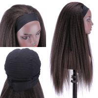 Afro Kinky Straight Headband Wigs Yaki Straight Hair Wigs With Headband High Temperature Synthetic Hair for Black Women