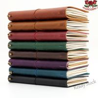 【Ready Stock】 ₪ C13 MALCOLM1 Office Leather Notebook Gift Traveler Travel Notebook Vintage Notebook Cowhide Stationery Diary Sketchbook Handmade Genuine Leather/Multicolor