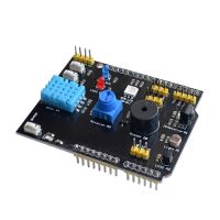 DHT11 LM35 Temperature Humidity Sensor Multifunction Expansion Board Adapter For Arduino UNO R3 RGB LED IR Receiver Buzzer I2C WATTY Electronics