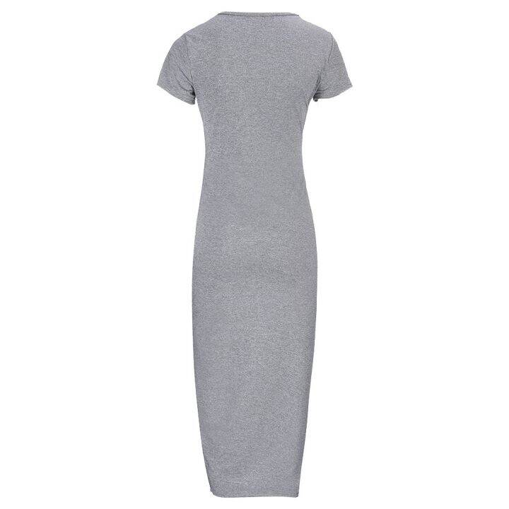 jdzzstore-fashion-women-solid-short-sleeve-bodycon-open-fork-pregnancy-maternity-dress