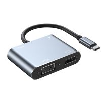 ฮับ USB C เพื่อ USB อะแดปเตอร์ที่เข้ากันได้กับ HDMI 3.0 VGA 4K PD ชาร์จเร็วสำหรับ Macbook Pro Samsung S9 S10ตัวแยกชนิด C Huawei