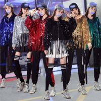 original New adult female jazz dance group dance street dance modern dance youth sequin hip-hop dance costume ds costume