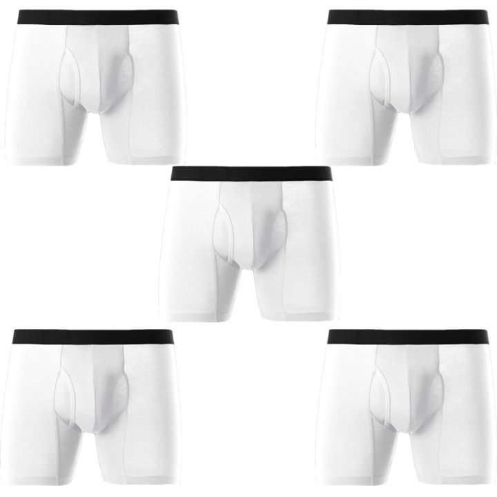 2021Men Panties Mens Long Leg Boxer Cotton Man Underwear Underpants Boxer Breathable Shorts European Size M L XL 2XL 5Pcslot