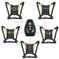 Cycling Wireless Remote Control Warning Vest LED Light Turn Signal Light Backpack Vest Reflective Safety Vest For Night Hiking